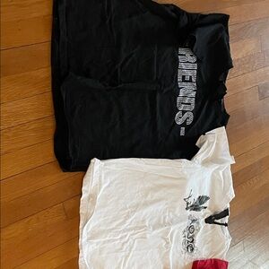 VLONE Black Rhinestone Logo Short Sleeve Tee, red and white all three size M